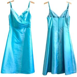 Da Vinci A-Line Iridescent Teal A line Dress, Sz 4 or 6